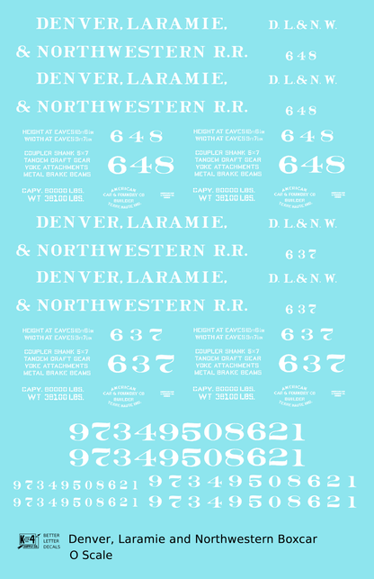 Denver, Laramie and Northwestern Wood Boxcar White Colorado
