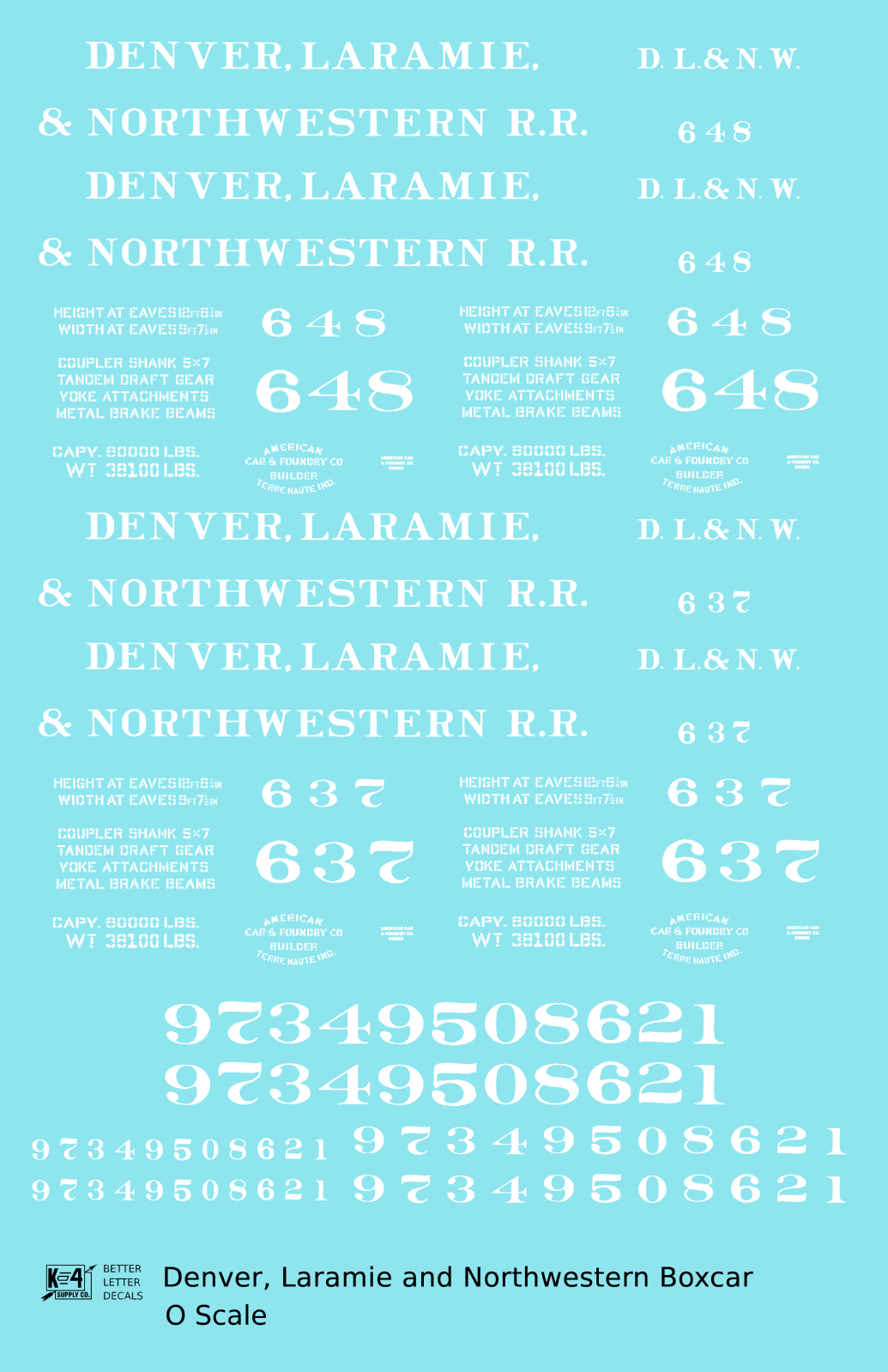 Denver, Laramie and Northwestern Wood Boxcar White Colorado
