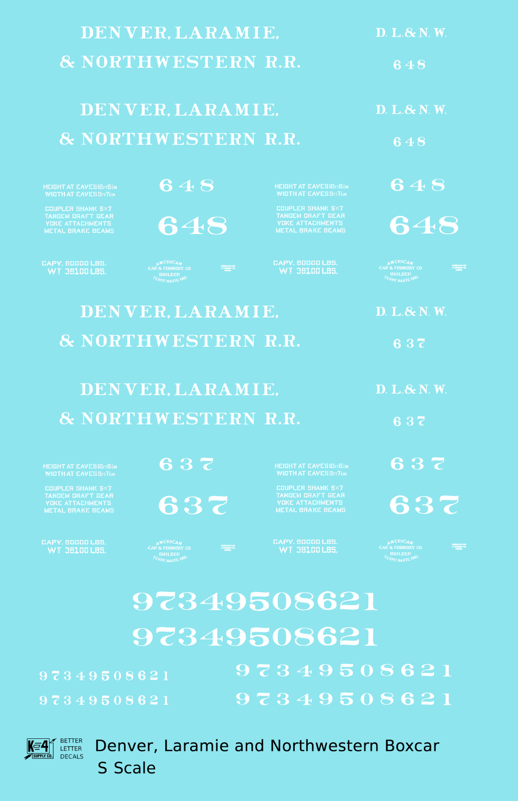 Denver, Laramie and Northwestern Wood Boxcar White Colorado