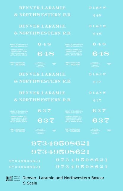 Denver, Laramie and Northwestern Wood Boxcar White Colorado