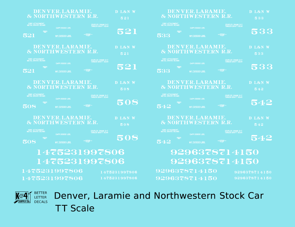 Denver, Laramie and Northwestern Stock Car White Colorado