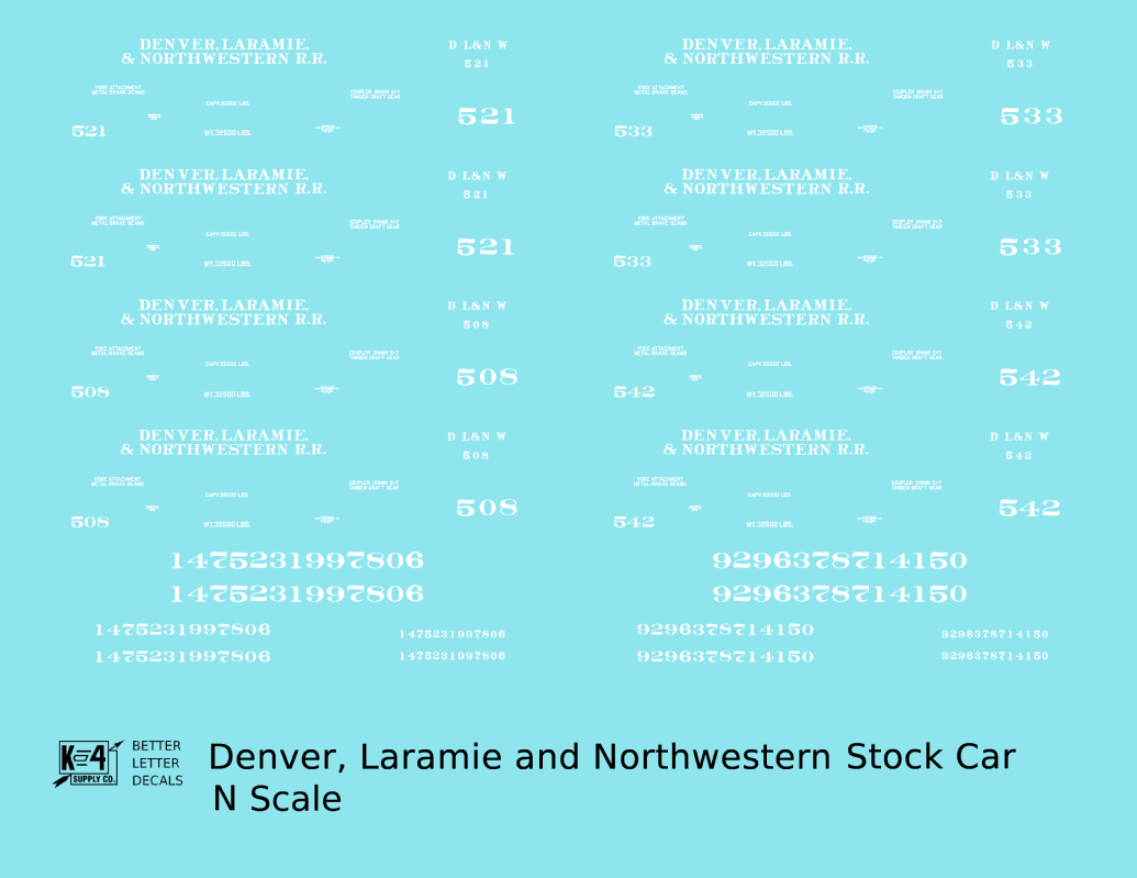 Denver, Laramie and Northwestern Stock Car White Colorado