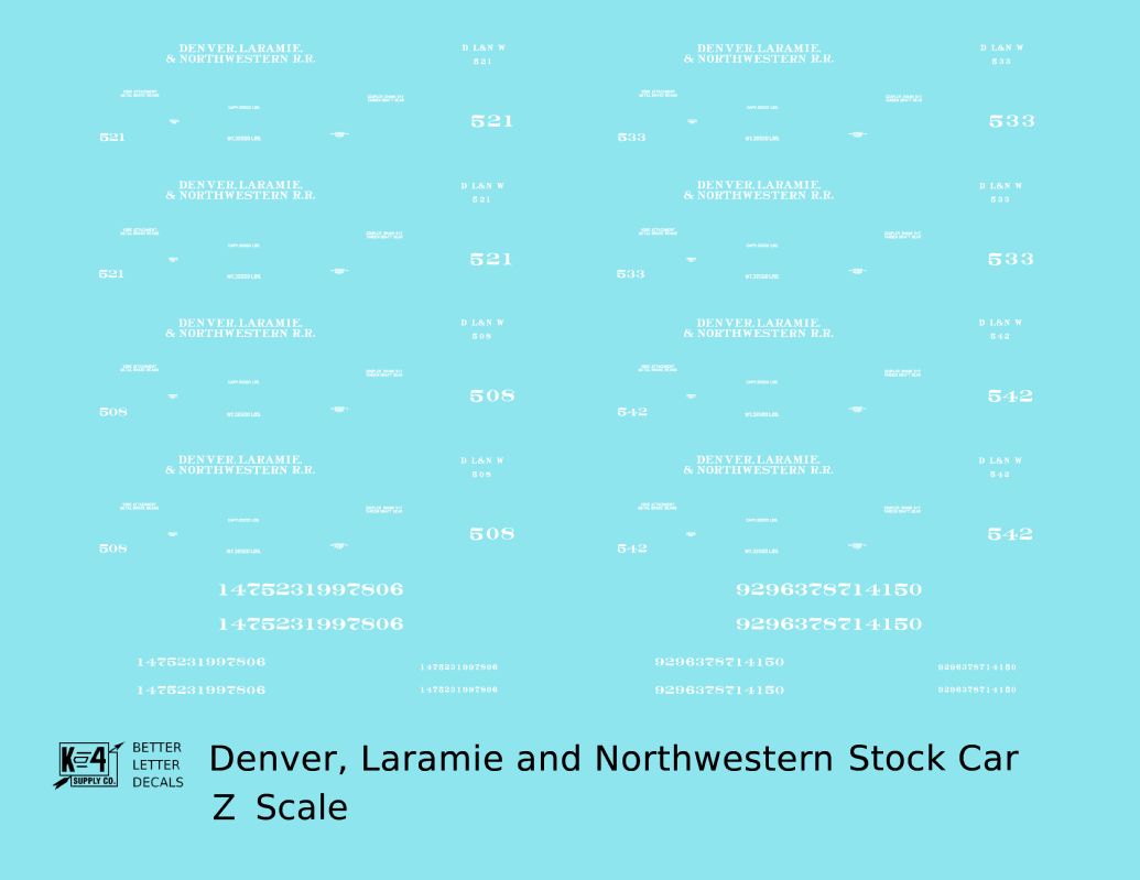 Denver, Laramie and Northwestern Stock Car White Colorado