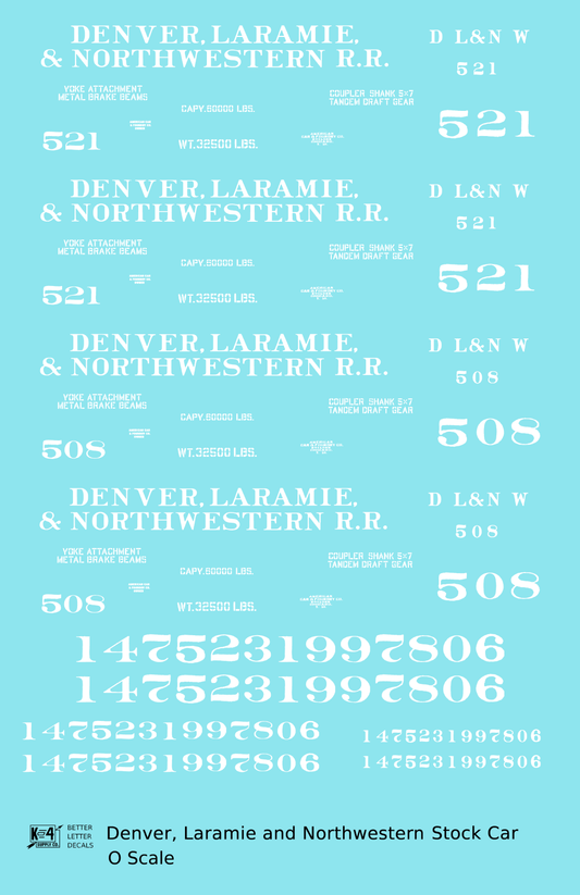 Denver, Laramie and Northwestern Stock Car White Colorado