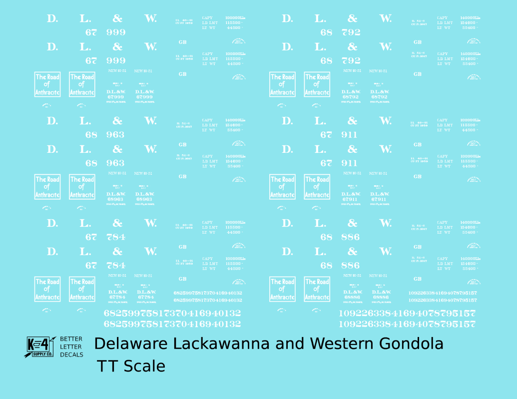Delaware, Lackawanna and Western Gondola White DL&W