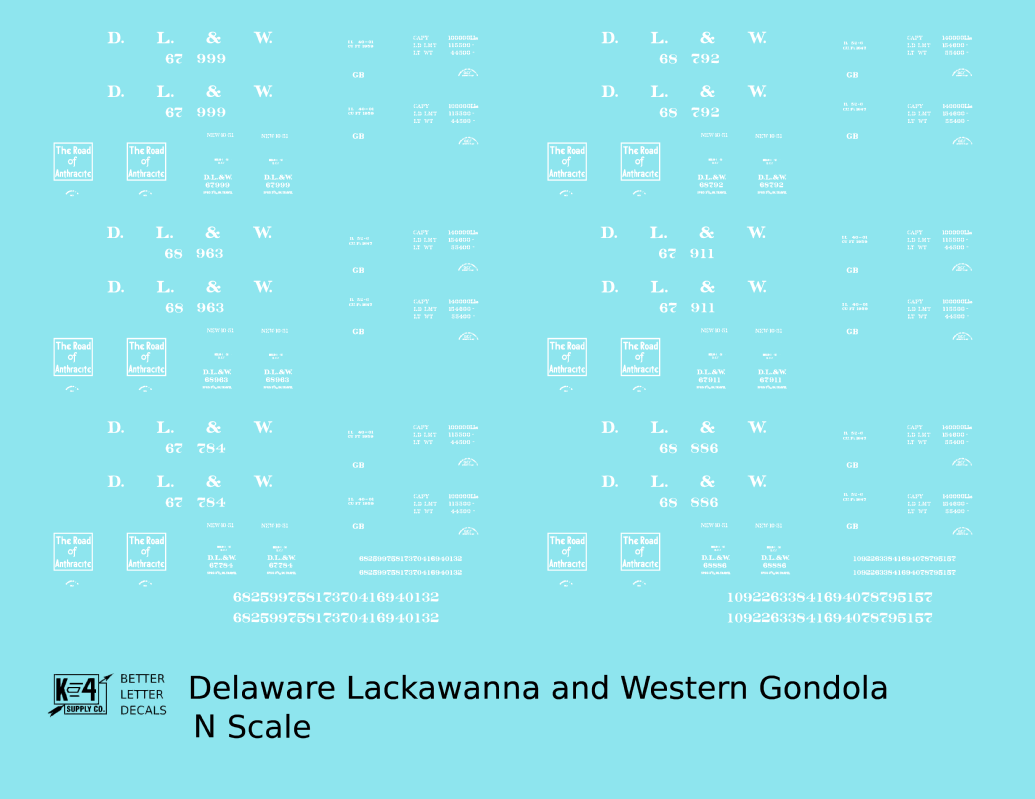 Delaware, Lackawanna and Western Gondola White DL&W