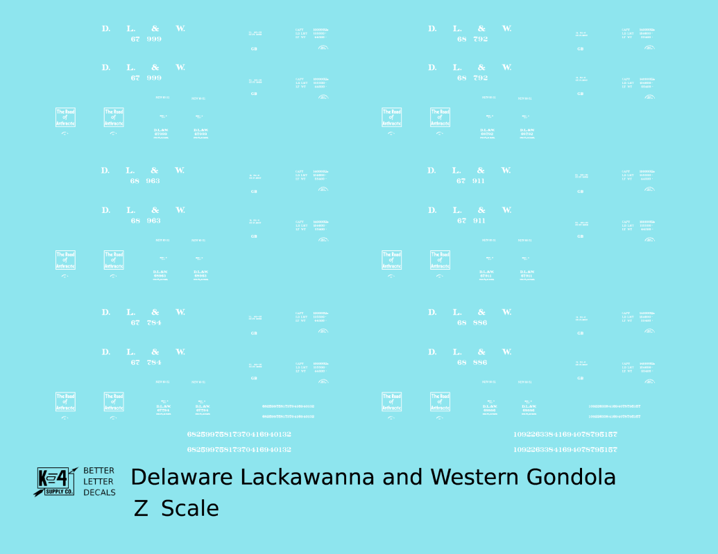 Delaware, Lackawanna and Western Gondola White DL&W