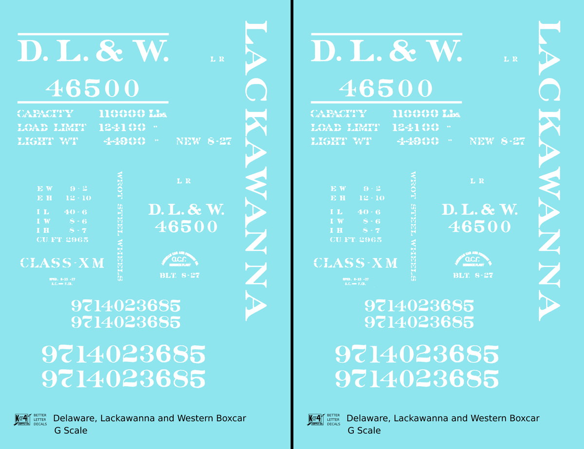 Delaware, Lackawanna and Western Boxcar White DL&W