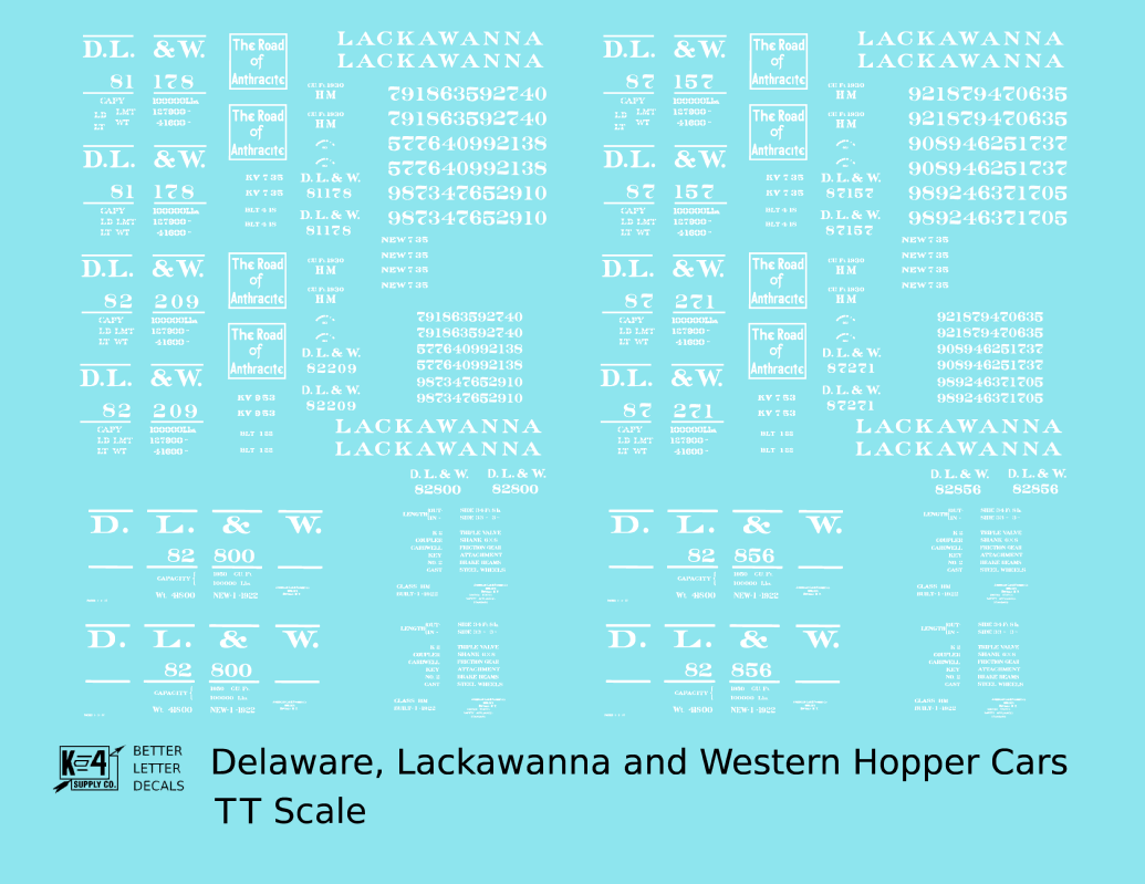 Delaware, Lackawanna and Western Twin Hopper Car White DL&W