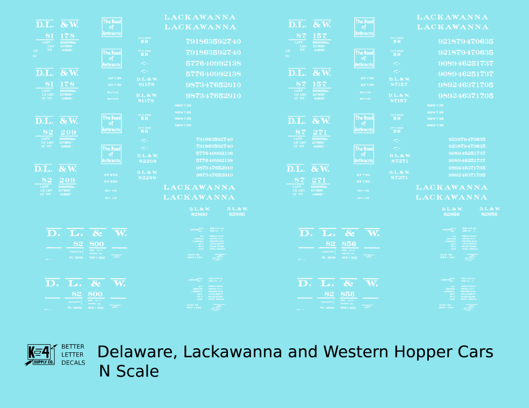 Delaware, Lackawanna and Western Twin Hopper Car White DL&W