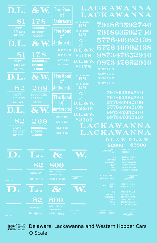 Delaware, Lackawanna and Western Twin Hopper Car White DL&W