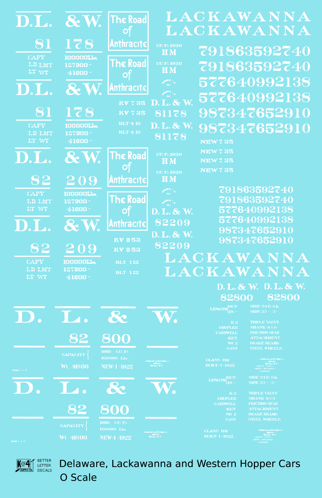 Delaware, Lackawanna and Western Twin Hopper Car White DL&W