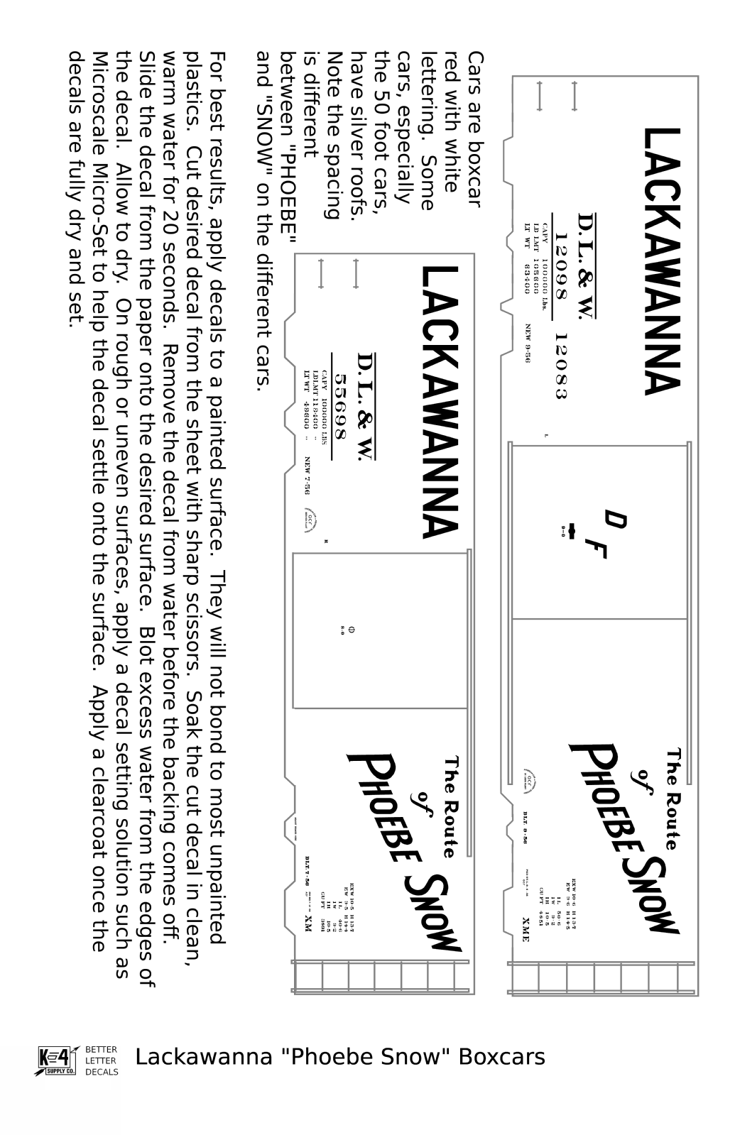 Delaware, Lackawanna and Western 40 / 50 Ft Boxcar White Phoebe Snow