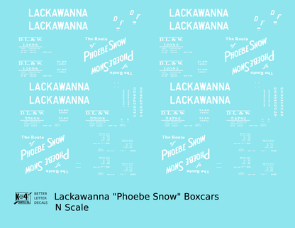 Delaware, Lackawanna and Western 40 / 50 Ft Boxcar White Phoebe Snow