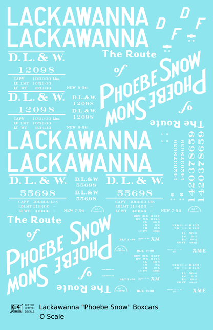 Delaware, Lackawanna and Western 40 / 50 Ft Boxcar White Phoebe Snow