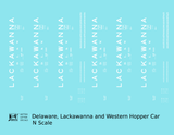 Delaware, Lackawanna and Western 10-Panel Twin Hopper White Big Lackawanna