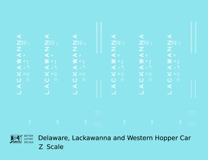 Delaware, Lackawanna and Western 10-Panel Twin Hopper White Big Lackawanna