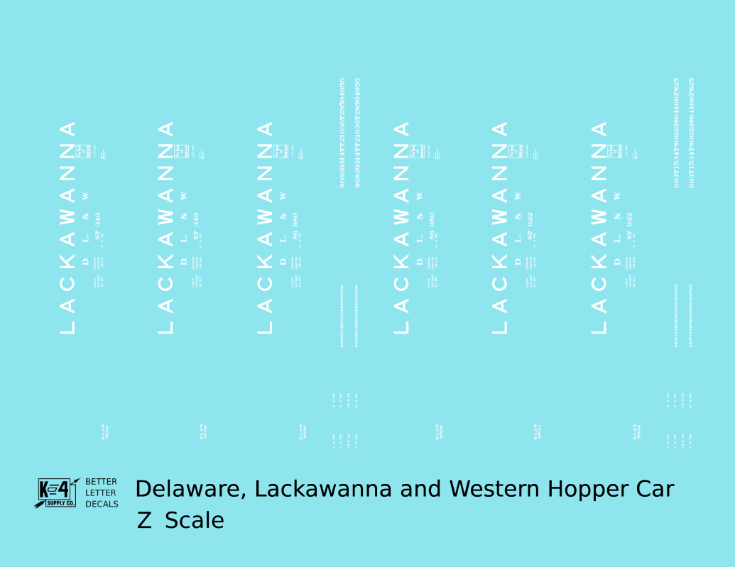 Delaware, Lackawanna and Western 10-Panel Twin Hopper White Big Lackawanna