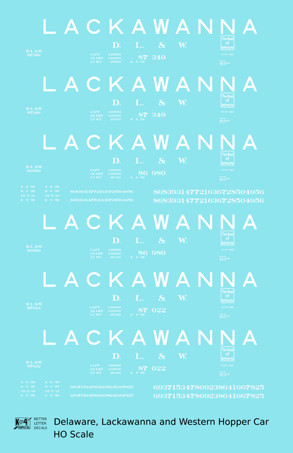 Delaware, Lackawanna and Western 10-Panel Twin Hopper White Big Lackawanna