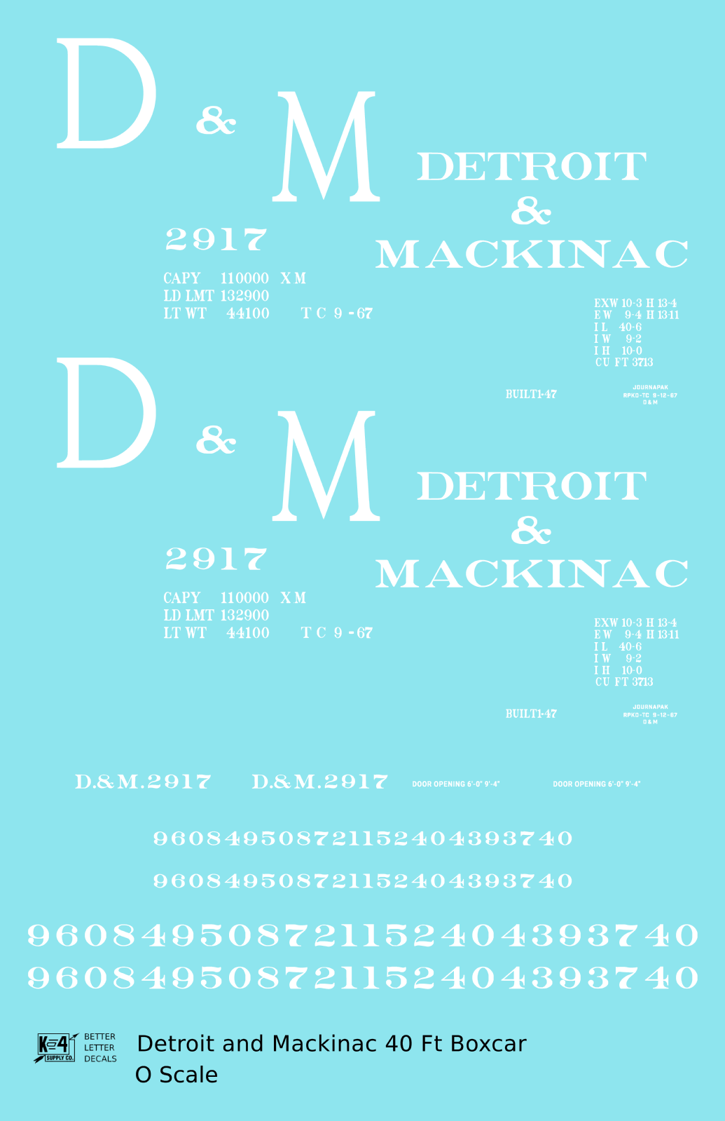 Detroit & Mackinac 40 Ft Boxcar White