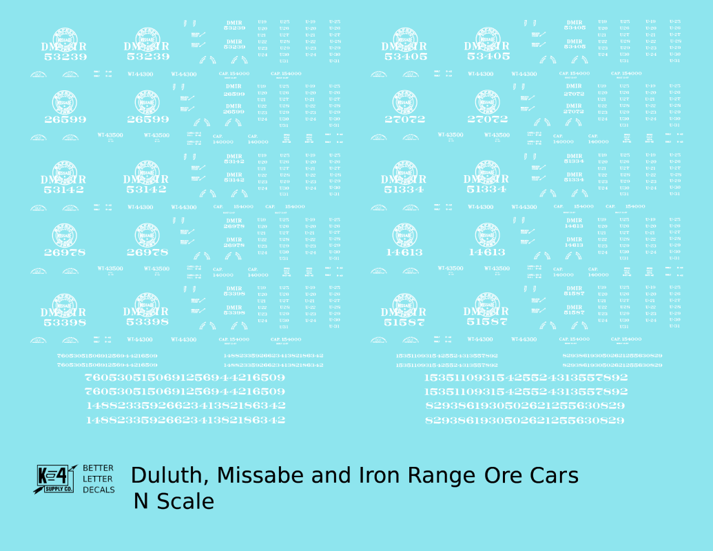 Duluth, Missabe and Iron Range Ore Hopper Cars White