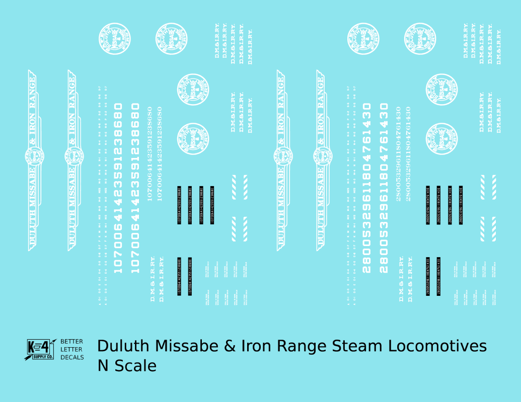 Duluth, Missabe and Iron Range Steam Locomotive White