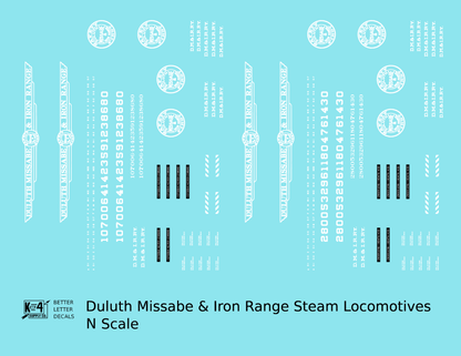 Duluth, Missabe and Iron Range Steam Locomotive White
