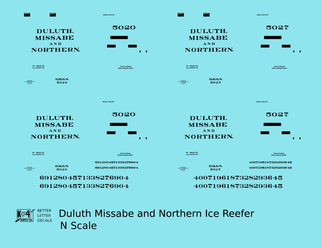 Duluth Missabe & Northern Ice Reefer Black Pre-DMIR Iron Range