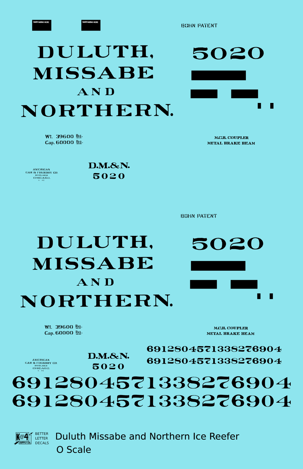 Duluth Missabe & Northern Ice Reefer Black Pre-DMIR Iron Range