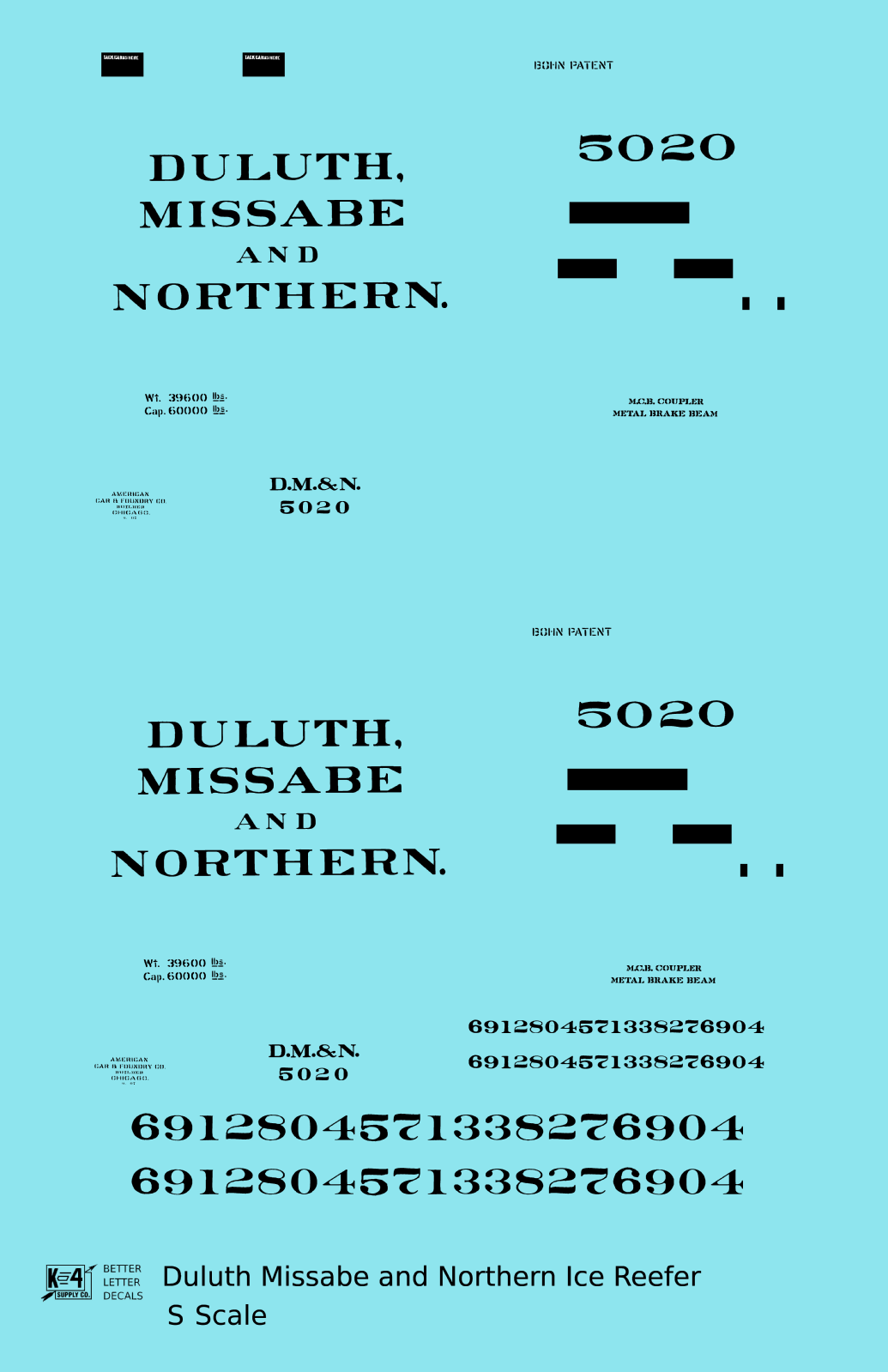Duluth Missabe & Northern Ice Reefer Black Pre-DMIR Iron Range