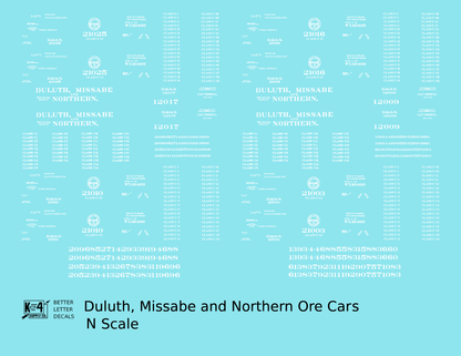Duluth. Missabe and Northern Ore Hopper Cars White