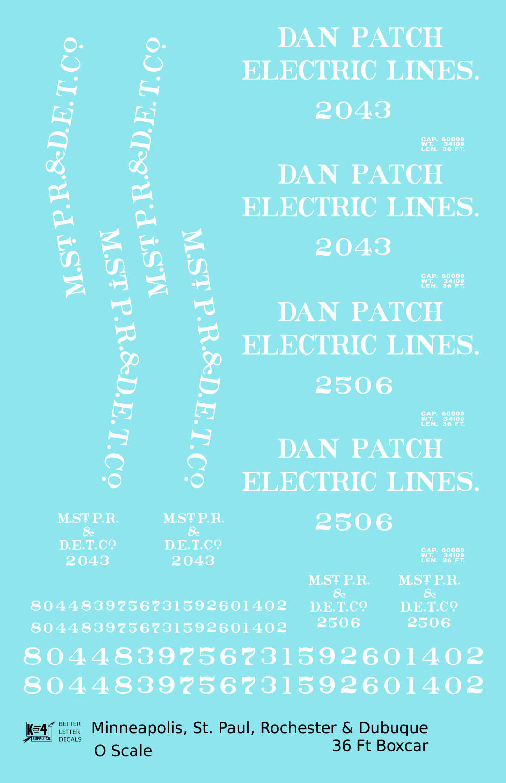 Dan Patch Electric Lines 36 Ft Wood Boxcar White MNS Minnesota
