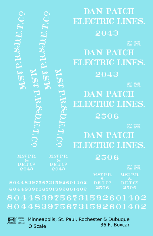 Dan Patch Electric Lines 36 Ft Wood Boxcar White MNS Minnesota