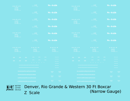 Rio Grande 30 Ft Narrow Gauge Boxcar White