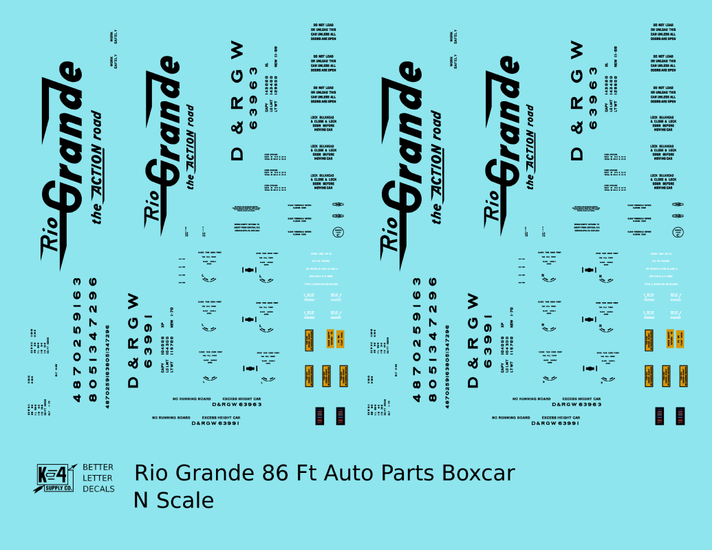 Rio Grande 86 Ft Auto Parts Boxcar Black