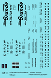 Rio Grande Two Bay ACF Covered Hopper Black Small Lettering - Decal Sheet