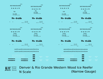 Rio Grande Wood Ice Reefer Black Narrow Gauge