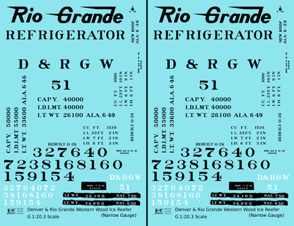 Rio Grande Wood Ice Reefer Black Narrow Gauge