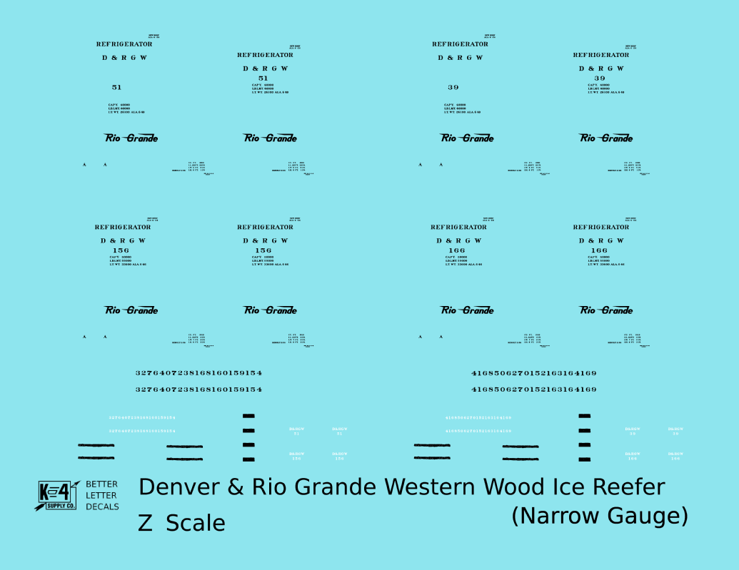 Rio Grande Wood Ice Reefer Black Narrow Gauge