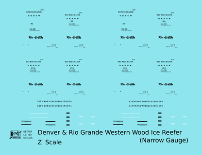 Rio Grande Wood Ice Reefer Black Narrow Gauge