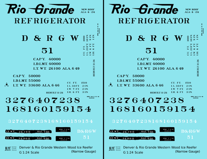 Rio Grande Wood Ice Reefer Black Narrow Gauge
