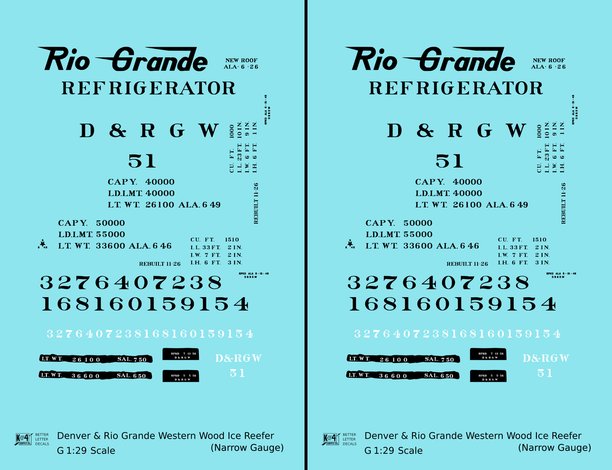 Rio Grande Wood Ice Reefer Black Narrow Gauge