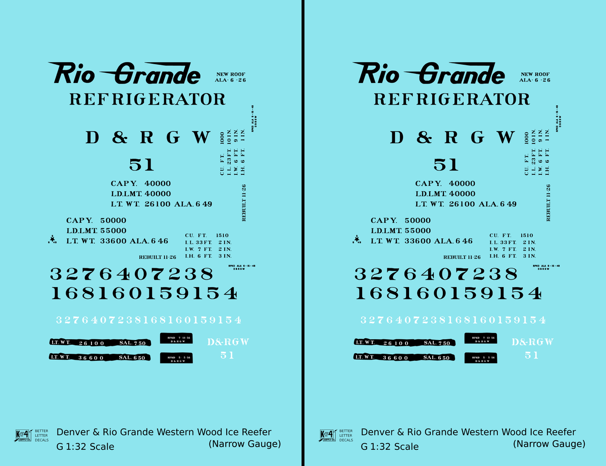 Rio Grande Wood Ice Reefer Black Narrow Gauge