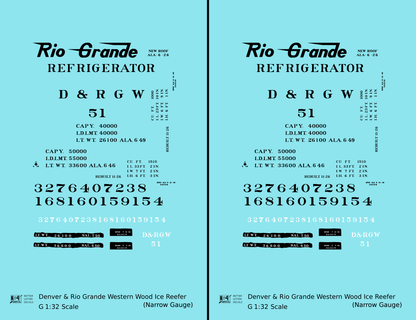 Rio Grande Wood Ice Reefer Black Narrow Gauge