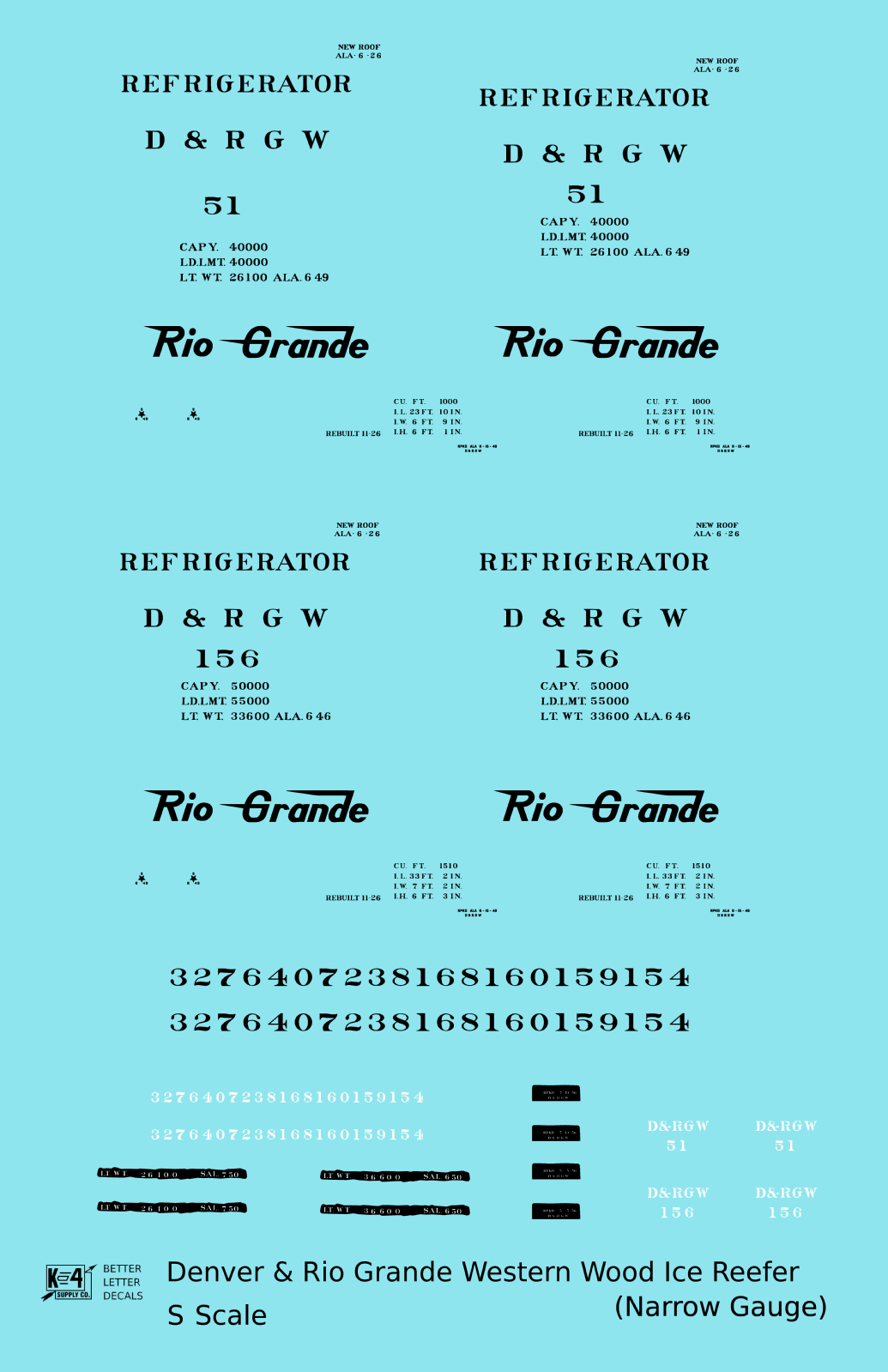 Rio Grande Wood Ice Reefer Black Narrow Gauge