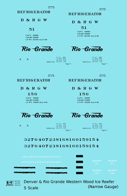 Rio Grande Wood Ice Reefer Black Narrow Gauge