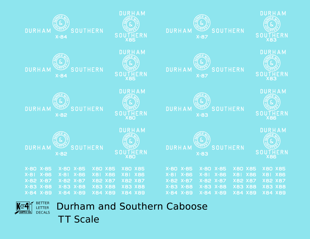 Durham and Southern Caboose White