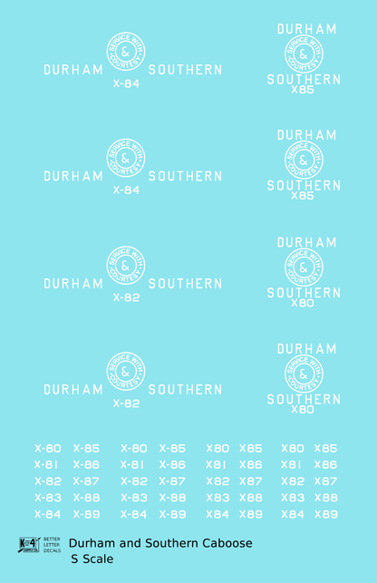 Durham and Southern Caboose White