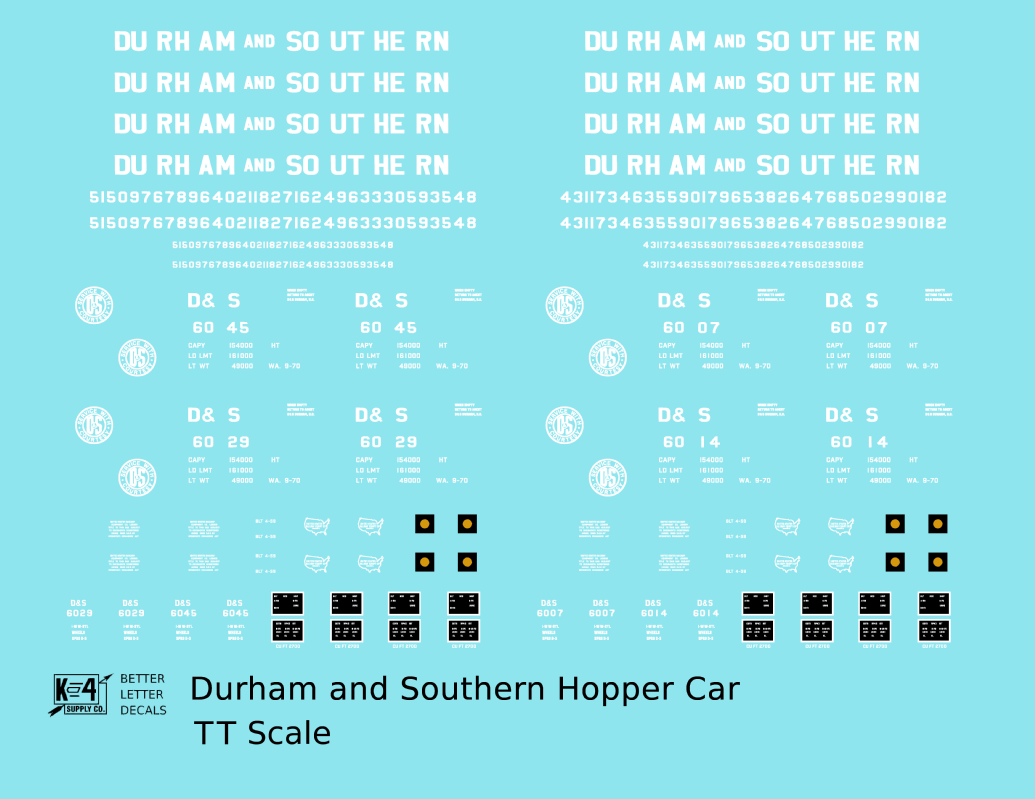 Durham and Southern Triple Bay Hopper Car White