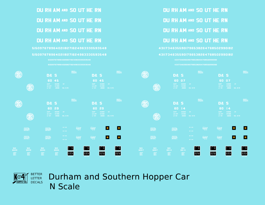 Durham and Southern Triple Bay Hopper Car White